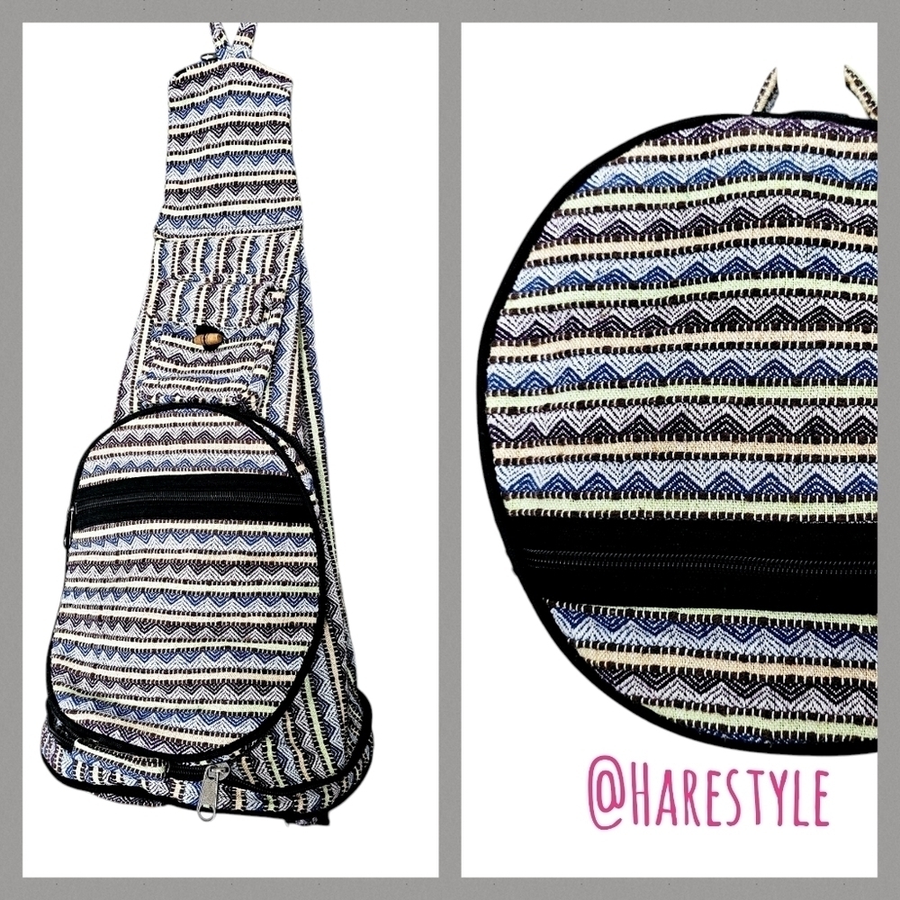 boho festival Nepal sling backpack packable & collapsible